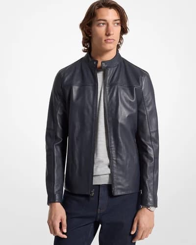 Кожаная куртка-косуха Leather Racer Jacket черный